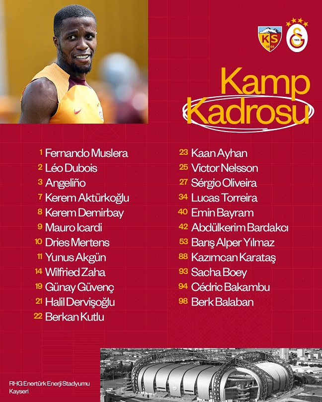 Galatasaray'ın Ilk Lig Maçının Kamp Kadrosu Açıklandı!